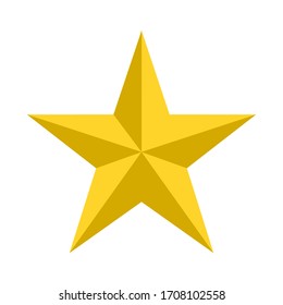 golden star icon isolated on white background. vector illustration