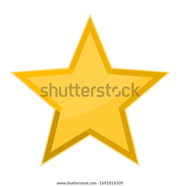 Golden star icon isolated on white background