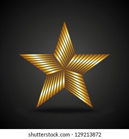 Golden star icon on dark background