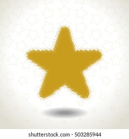 Golden Star Icon on star pattern