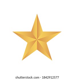 icono de estrella dorada sobre fondo blanco, estilo plano, ilustración vectorial