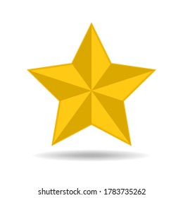 Golden star icon. Vector illustration. Golden star icon on white background.