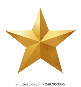 Golden Star Icon. vector illustration