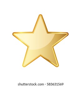 Golden star icon. Vector illustration.