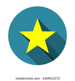golden star icon vector. long shadow flat design. 