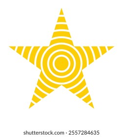 Golden star icon. Yellow star shape set. Isolated form on white background.