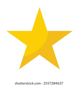 Golden star icon. Yellow star shape set. Isolated form on white background.