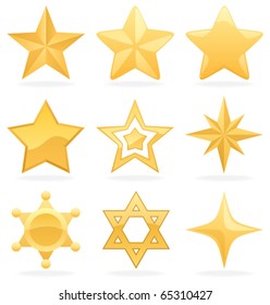 Golden star icons. 