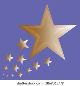 Golden star illustration, perfect for icon and decoration of celebration