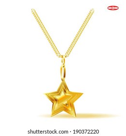 golden star isolated on white background vector