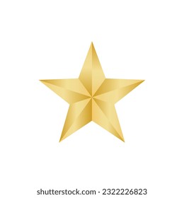 Golden star isolated on a white background