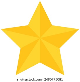 Golden star isolated on white background