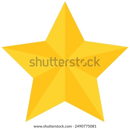 Golden star isolated on white background