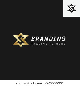 Golden Star Letter S Logo Design Ideas