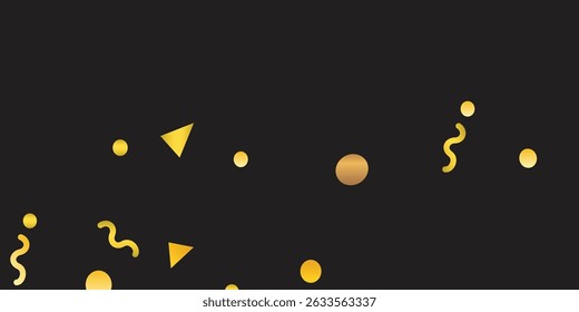 Golden Star Lights and Dusty Spark Trails Floating in Air on Rich Black Background. Christmas Concept Golden Light Flakes and Abstract Glitters Falling on a Dark Black Background