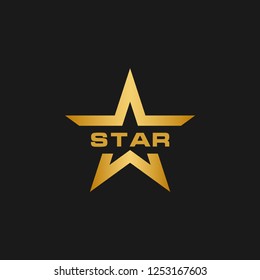 Golden star logo design template vector