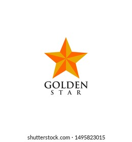 Golden star logo design template