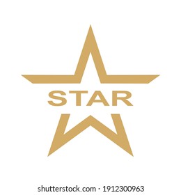 Golden star logo design template vector