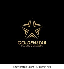Golden star logo design vector