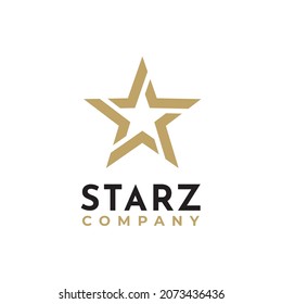 golden Star Logo Design Vector isolated on white background