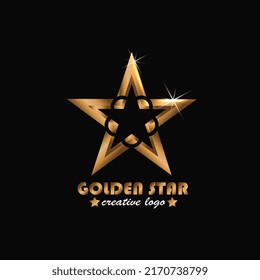 elemento de logotipo de estrella dorada, ilustración vectorial