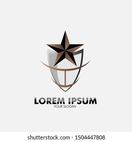 golden star logo icon for security technology and business company