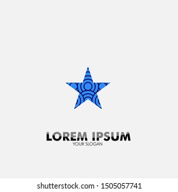 golden star logo icon for security technology and business company