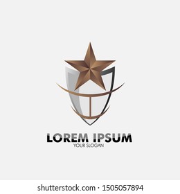 golden star logo icon for security technology and business company