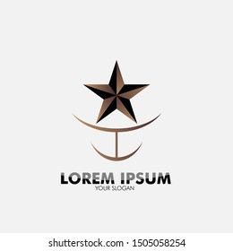 golden star logo icon for security technology and business company