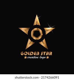 golden star logo star vector, elegant and luxury 3d illustration design