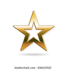 Golden Star logo. Vector graphic design