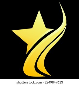 Golden star logo vector isolated illustration. Simple golden star vector for logo, icon, sign, symbol, badge, design or decoration. Golden star isolated vector