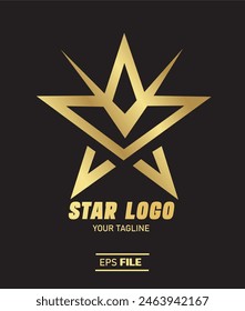 Golden Star Luxury Star Logo Vector Rising Stock Vector 