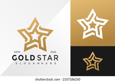 Golden Star Modern Logo Design Vector illustration template