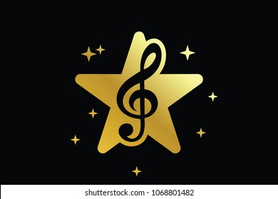 Golden Star Music Competition Logo Design