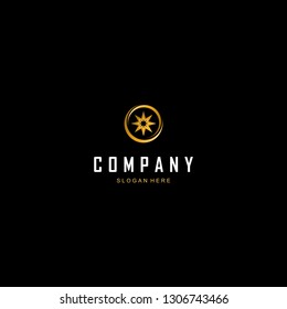 Golden Star Octagon Luxury Elegance Abstract Creative Modern Business Logo