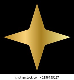 Golden Star on The Black Background