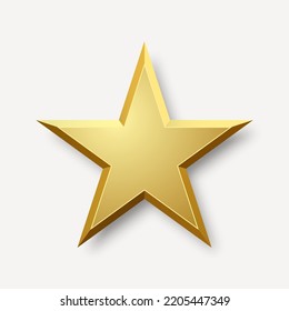 Golden Star On Light Background Shadow Stock Vector (Royalty Free ...