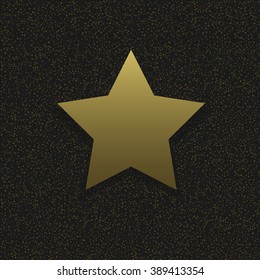 Golden star on magic background. Vector illustration