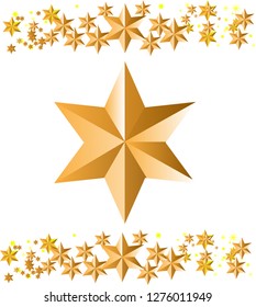golden star on white background