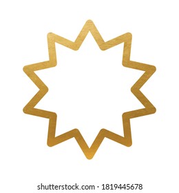 Golden Star On White Background