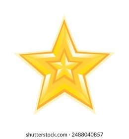 Golden star on white background