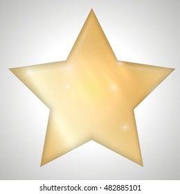 Golden star on white background. vector illustration