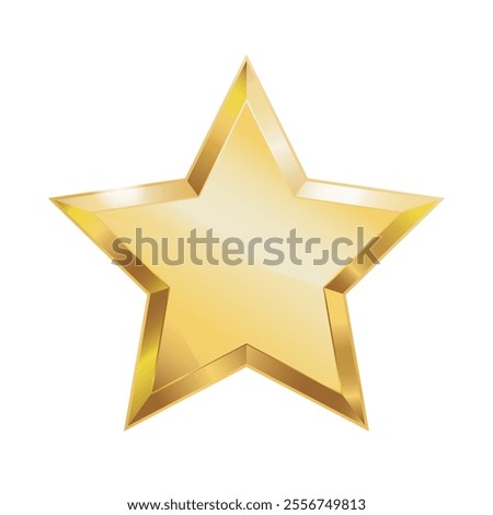 Golden star on the white background.