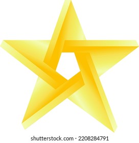 Golden star optical illusion vector illustration for logo, icon, sign, symbol, badge, item, premium, medal, achievements, label, emblem or design. Gold star illusion 