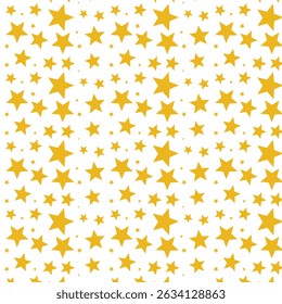 Golden Star pattern background, greeting card, pattern for banner, abstract white modern vector illustration, isolated on white background