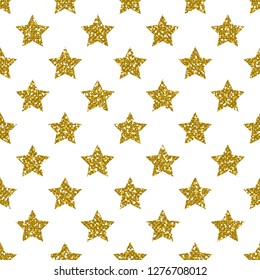 Golden Star Pattern. Glitter Look.