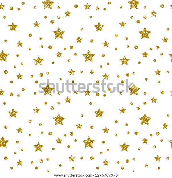 Golden Star Pattern Glitter Look Stock Vector (Royalty Free) 1276707973 ...