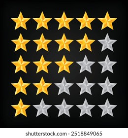 Vector de calificación Golden Star para reseñas de clientes y Comentarios