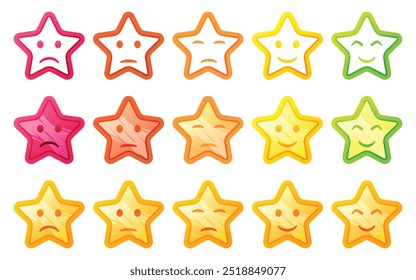 Golden Star Rating Vektor für Kundenbewertungen und Feedback